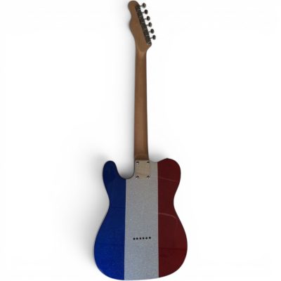 Custom Regent Owens Red Blue Silver Sparkle Dust Finish Guitar - Image 2