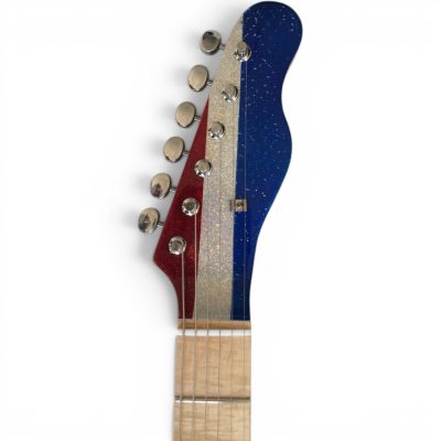 Custom Regent Owens Red Blue Silver Sparkle Dust Finish Guitar - Image 6