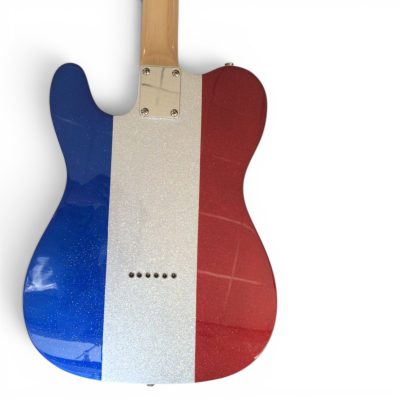 Custom Regent Owens Red Blue Silver Sparkle Dust Finish Guitar - Image 8