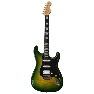 Custom Regent Landau Green Burst Quilted Maple Top Guitar - Image 3