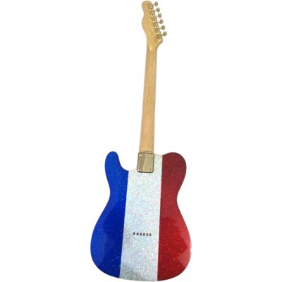 Custom Regent Buck Owens Red Blue Silver Sparkle Dust Finish Guitar White Pickguard Gold - Image 3