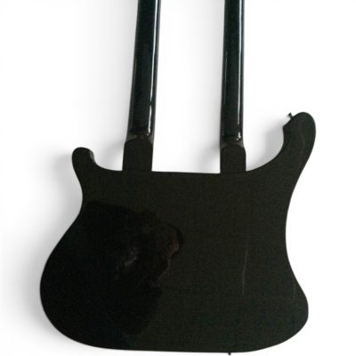 Custom Nova 4080 Geddy Lee Double Neck Jetglo Black 4 String Bass 6 String Guitar - Image 2