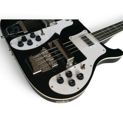 Custom Nova 4080 Geddy Lee Double Neck Jetglo Black 4 String Bass 6 String Guitar - Image 7