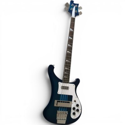 Custom Nova 4003 Transparent Blue 4 String Bass White Pickguard - Image 4