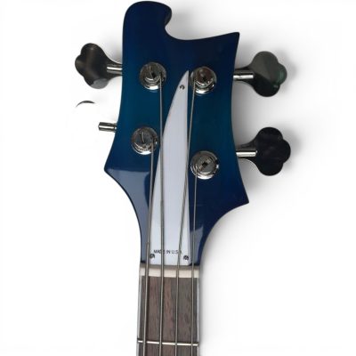 Custom Nova 4003 Transparent Blue 4 String Bass White Pickguard - Image 6