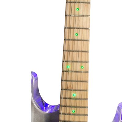 Custom Regent Plexiglass Acrylic Lucite Integrated Blue LED Illumination Guitar Green LED Maple Fretboard - Image 5