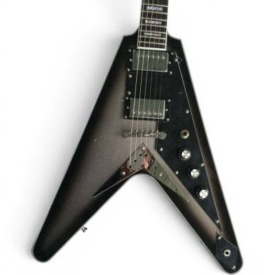 Custom Crown Silverburst Hetfield Flying V Electric Guitar