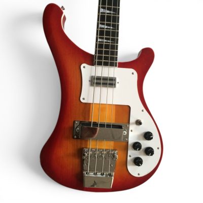Custom Nova 4003 Transparent Fireglo 4 String Bass White Pickguard
