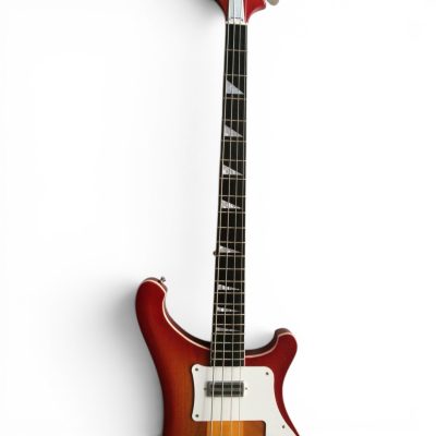 Custom Nova 4003 Transparent Fireglo 4 String Bass White Pickguard - Image 3