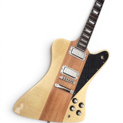 Custom Crown Firebird Natural Satin Flame Maple Outer Body Wings Mahogany And Walnut Neck Through Johnny Mini Humbuckers