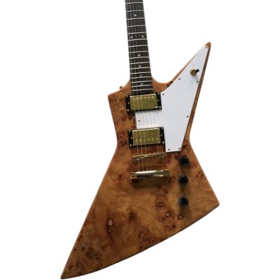 Custom Crown Explorer Natural Gloss Korina Birdseye Vavona Redwood Burl Electric Guitar