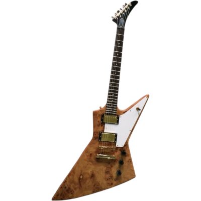 Custom Crown Explorer Natural Gloss Korina Birdseye Vavona Redwood Burl Electric Guitar - Image 4