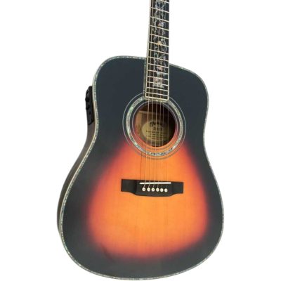 Custom Vertex D45 Vintage Sunburst Finish Solid Spruce Top Tree Of Life Inlay Acoustic Electric Guitar Fishman Pickups