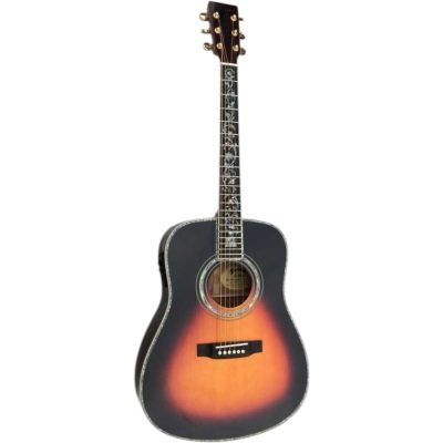 Custom Vertex D45 Vintage Sunburst Finish Solid Spruce Top Tree Of Life Inlay Acoustic Electric Guitar Fishman Pickups - Image 2