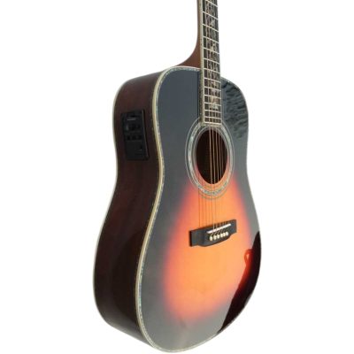 Custom Vertex D45 Vintage Sunburst Finish Solid Spruce Top Tree Of Life Inlay Acoustic Electric Guitar Fishman Pickups - Image 7