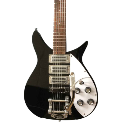 Custom Nova Black Jetglo 325C64 21 Inch Scale Length Bigsby Guitar