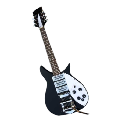 Custom Nova Black Jetglo John Lennon 325C64 21 Inch Scale Length 12 String Guitar - Image 3