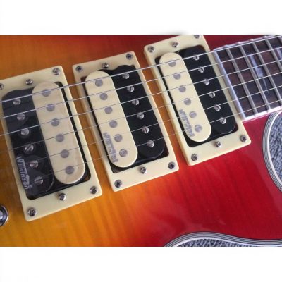 Custom Crown Ace Frehley Kiss Cherry Sunburst  Flamed Maple Top Electric Guitar - Image 3