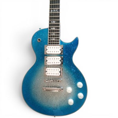 Custom Crown Ace Frehley Budokan Robot Blue Sparkle Dust Electric Guitar - Image 2