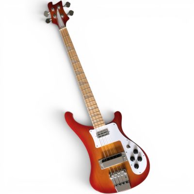 Custom Nova 4003 Fireglo Burst Violet 4 String Bass White Pickguard Maple Fretboard - Image 5