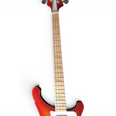 Custom Nova 4003 Fireglo Burst Violet 4 String Bass White Pickguard Maple Fretboard - Image 7