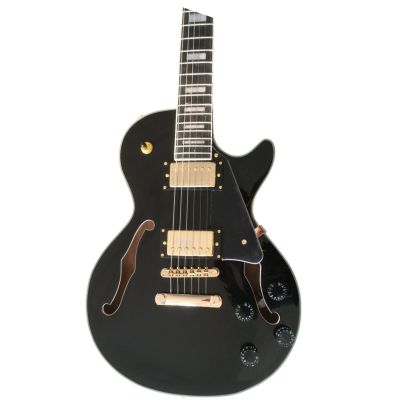 Custom Crown ES335 Byrdland Black Fhole Florentine Cutaway Guitar
