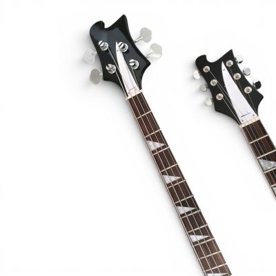 Custom Nova 4080 Geddy Lee Double Neck Jetglo Black 4 String Bass 6 String Guitar - Image 5