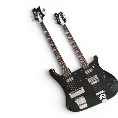 Custom Nova 4080 Geddy Lee Double Neck Jetglo Black 4 String Bass 6 String Guitar - Image 6