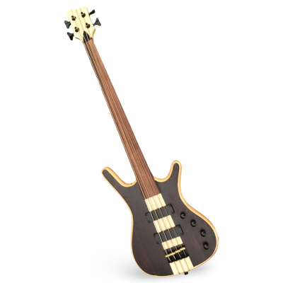 Custom Pulse Fretless Corvette Natural Oil Marbled Ebony 4 String Bass - Image 2