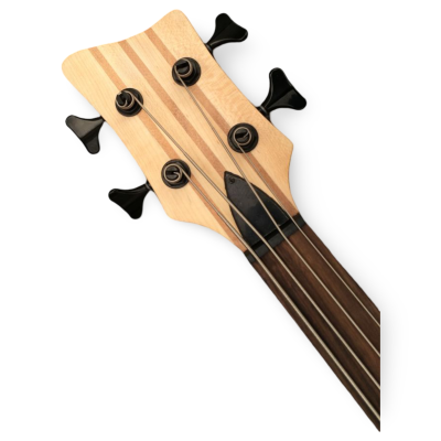 Custom Pulse Fretless Corvette Natural Oil Marbled Ebony 4 String Bass - Image 4