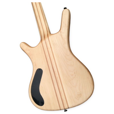 Custom Pulse Fretless Corvette Natural Oil Marbled Ebony 4 String Bass - Image 6
