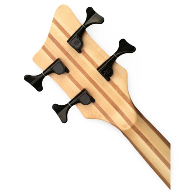 Custom Pulse Fretless Corvette Natural Oil Marbled Ebony 4 String Bass - Image 7
