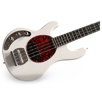 Custom Aether Skull Inlays Mother Of Pearl Sting Olympic White Red Tortoiseshell 4 String Bass - Image 8