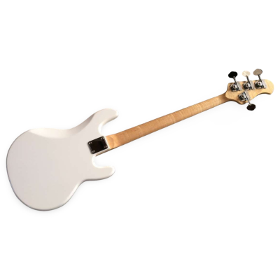 Custom Aether Skull Inlays Mother Of Pearl Sting Olympic White Red Tortoiseshell 4 String Bass - Image 9