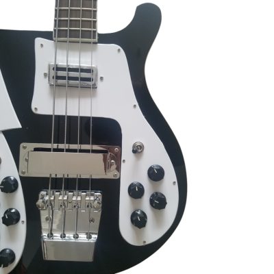 Custom Nova 4080 Jetglo Black Geddy Lee Double Neck Black 4 String Bass 12 String Guitar - Image 6