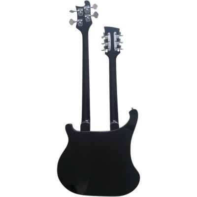 Custom Nova 4080 Jetglo Black Geddy Lee Double Neck Black 4 String Bass 12 String Guitar - Image 8