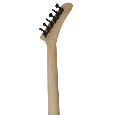 Custom Obsidian George Gray White Brownish Finish Hand Painted Skull And Bones Carved Skeleton Guitar JFrog - Image 3