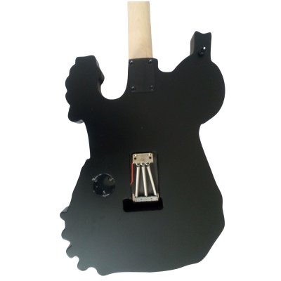 Custom Obsidian George Gray White Brownish Finish Hand Painted Skull And Bones Carved Skeleton Guitar JFrog - Image 4