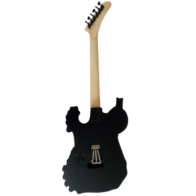 Custom Obsidian George Gray White Brownish Finish Hand Painted Skull And Bones Carved Skeleton Guitar JFrog - Image 5