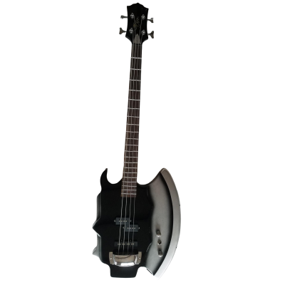 Custom Dynasty Black Gene Simmons Axe 4 String Bass Chrome Hardware - Image 12