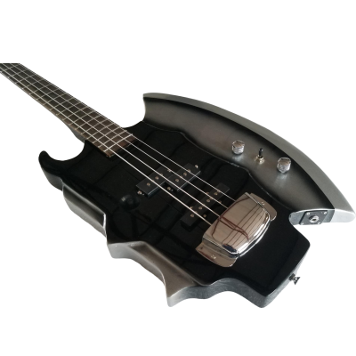 Custom Dynasty Black Gene Simmons Axe 4 String Bass Chrome Hardware - Image 9