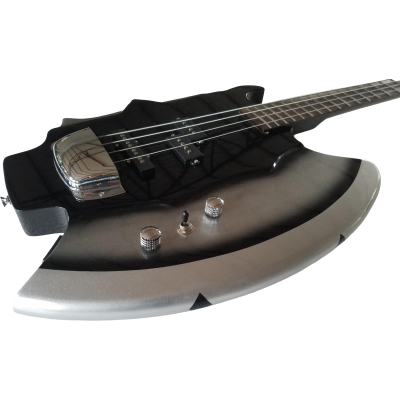 Custom Dynasty Black Gene Simmons Axe 4 String Bass Chrome Hardware - Image 7