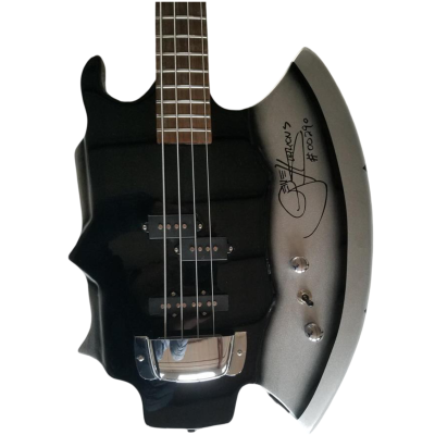 Custom Dynasty Black Gene Simmons Axe 4 String Bass Chrome Hardware