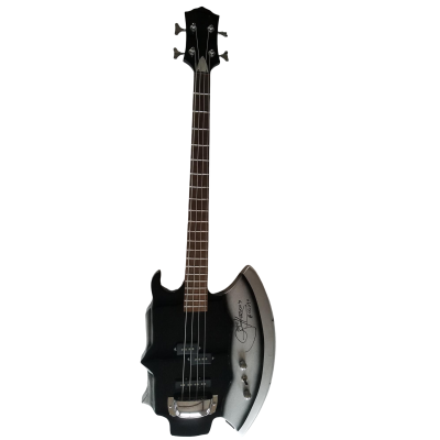 Custom Dynasty Black Gene Simmons Axe 4 String Bass Chrome Hardware - Image 2