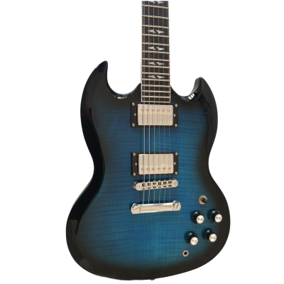 Custom Crown SG Supreme Blue Tiger Aged Gloss Electric Guitar