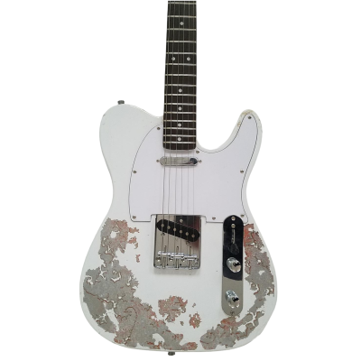 Custom Regent Olympic White Over Paisley Heavy Relic Distressed Guitar