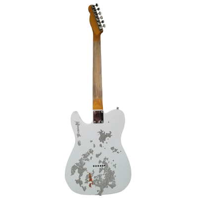 Custom Regent Olympic White Over Paisley Heavy Relic Distressed Guitar - Image 3