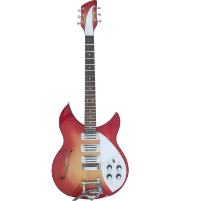 Custom Nova Fireglo 325 Fhole Electric Guitar - Image 2