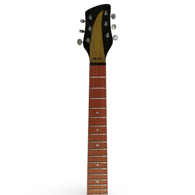 Custom Nova Jetglo Black 325 21 Inch Lennon 6 String Electric Guitar Padauk Fretboard Bigsby Tremolo - Image 2