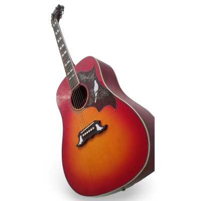 Custom Crown Cherry Sunburst Dove Hummingbird Acoustic Electric Guitar Solid Sitka Spruce Top - Image 5